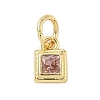 Brass Pave Cubic Zirconia Pendants KK-K368-13G-01-1