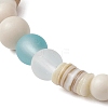 Bohemia Style Natural Fossil & Freshwater Shell & Glass Beads Stretch Bracelets for Women BJEW-JB11865-02-4
