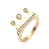 304 Stainless Steel Micro Pave Cubic Zirconia Finger Rings for Women RJEW-F205-01F-G-4