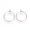Tarnish Resistant 304 Stainless Steel Hoop Earrings LS-STAS-R071-40-2
