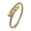 304 Stainless Steel Torque Bangles for Women BJEW-P310-20GP-4