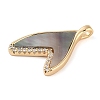 Brass Micro Pave Clear Cubic Zirconia Pendants KK-Q816-05G-02-2