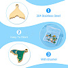 12Pcs 12 Styles 304 Stainless Steel Enamel Pendants STAS-TA0001-43-4