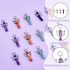30Pcs 5 Styles Natural Red Aventurine & Green Aventurine & Amethyst & Lapis Lazuli PALLOY-DC00011-4