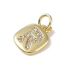 Rack Plating Brass Micro Pave CLear Cubic Zirconia Charms KK-E110-14G-R-2