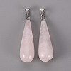 Natural Rose Quartz Pendants G-T132-035B-1