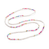 Glass Seed Beaded Elastic Waist Bead Chains NJEW-C00021-04-2