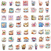 50Pcs Cup with Shark PVC Waterproof Self-Adhesive Stickers PW-WG92080-01-5