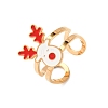 304 Stainless Steel with Enamel Cuff Rings for Women RJEW-Z116-01G-04-2
