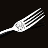 Globleland Word Pattern 304 Stainless Steel Fork AJEW-GL0001-17C-3