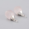 Natural Rose Quartz Pendants X-G-G845-07S-11-2