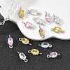 SHEGRACE Brass Pave Cubic Zirconia Oval Connector Charms XGRQ2O679-437P-4