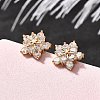 Brass Micro Pave Cubic Zirconia Stud Earrings EJEW-R018-10G-01-3