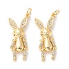 Brass Micro Pave Clear Cubic Zirconia Pendants ZIRC-Z018-22G-1