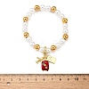 Travel Theme Brass Stretch Bracelets BJEW-C098-05-5
