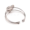 Heart Double Layered Wire Wrap Cuff Bangle BJEW-WH0015-02P-2