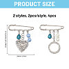 4Pcs 2 Styles 316 Stainless Steel and Alloy Diffuser Locket Pendants Brooches Sets JEWB-CA00014-2