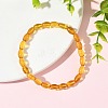 Natural Amber Beaded Stretch Bracelets for Women BJEW-JB14240-02-1