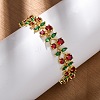Brass Micro Pave Cubic Zirconia Link Bracelets for Women BJEW-D342-05G-1