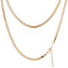 4Pcs Brass Flat Snake Chain Necklaces for Women NJEW-BBC0001-37-1