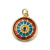 Real 14K Gold Plated Brass Enamel Charms KK-Z032-02A-1