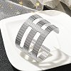 304 Stainless Steel Cuff Bnagles for Women BJEW-M045-01P-1