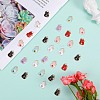 60Pcs 6 Colors Alloy Enamel Pendants ENAM-SZ0004-05-6