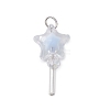 5Pcs Acrylic & Glass Pendants PALLOY-JF03526-02-2