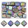 30Pcs Rainbow Iridescent Printed Opaque Acrylic Beads OACR-FS0002-70-1