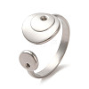 304 Stainless Steel Open Cuff Ring RJEW-C068-05B-P-1