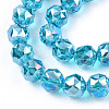 Electroplate Transparent Glass Beads Strands EGLA-N002-34C-C13-3
