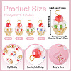 8Pcs 4 Colors Glass Seed Beaded Cupcake Pendants FIND-TA0009-15-4