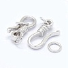 Anti-Tarnish Rhodium Plated Sterling Silver S-Hook Clasps X-STER-I016-120C-P-2