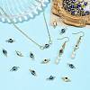 20Pcs Resin Evil Eye Round Bead with 304 Stainless Steel Connector Charms PALLOY-FS00071-01-5
