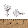 Brass Micro Pave Clear Cubic Zirconia Pendants KK-L212-13P-3