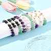 9Pcs 3 Colors Round Natural Gemstone Beads Stretch Bracelets BJEW-FS00017-2