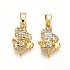 Brass Micro Pave Cubic Zirconia Pendants KK-T070-84G-1