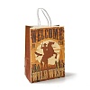 Cowboy Series Printed Kraft Paper Tote Bags ABAG-B006-02A-2