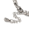 201 Stainless Steel Interlocking Knot with Plastic Pearl Charm Bracelet with Round Beads for Women BJEW-B057-01P-4