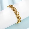 Hammered 304 Stainless Steel Oval Link Chain Bracelets for Women BJEW-F536-03G-4
