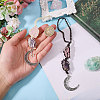 2Pcs 2 Styles Nuggets Natural Amethyst & Rose Quartz Hanging Suncatchers AJEW-GL0003-32-3