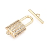 Brass Micro Pave Clear Cubic Zirconia Toggle Clasps KK-N254-163G-2