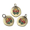 Tibetan Style Rack Plating Brass Enamel Pendant KK-Q805-31AB-1