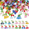 128Pcs 16 Colors Glass Pearl & Acrylic Pendants PALLOY-AR00018-1