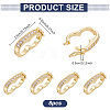 8Pcs Rack Plating Brass Micro Pave Clear Cubic Zirconia Twister Clasps ZIRC-WR0001-04G-2