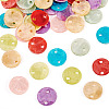 70Pcs 7 Styles Spray Painted Natural Capiz Shell Connector Charms SSHEL-TA0001-21-3