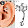 G23 Titanium Clear Cubic Zirconia Eyebrow Curved Barbell Rings WG7A99B-08-1