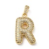 Brass Micro Pave Cubic Zirconia Pendants KK-E061-03G-18-1
