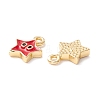 Rack Plating Eco-friendly Brass Enamel Charms KK-D073-01G-01-NR-3