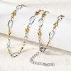304 Stainless Steel Star Link Chain Necklaces for Women NJEW-A046-02A-GP-2